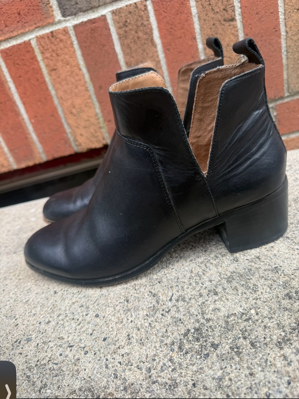 Franco Sarto Black Leather Ankle Booties Low Heel Chelsea Boots